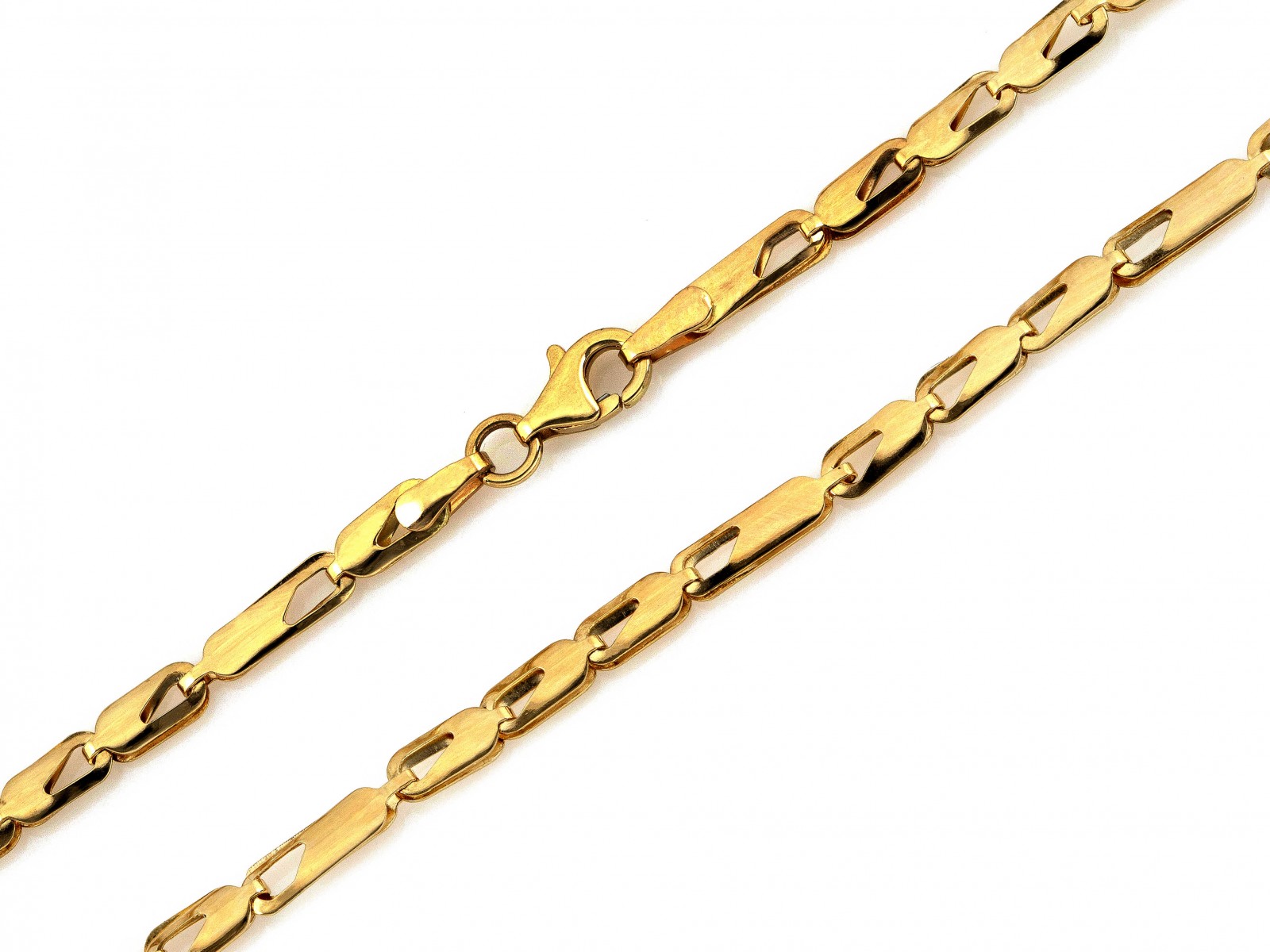 Elegantní řetízek zlatý pr 0.585, skládací prvky, 5.38 g, jedinečná vazba