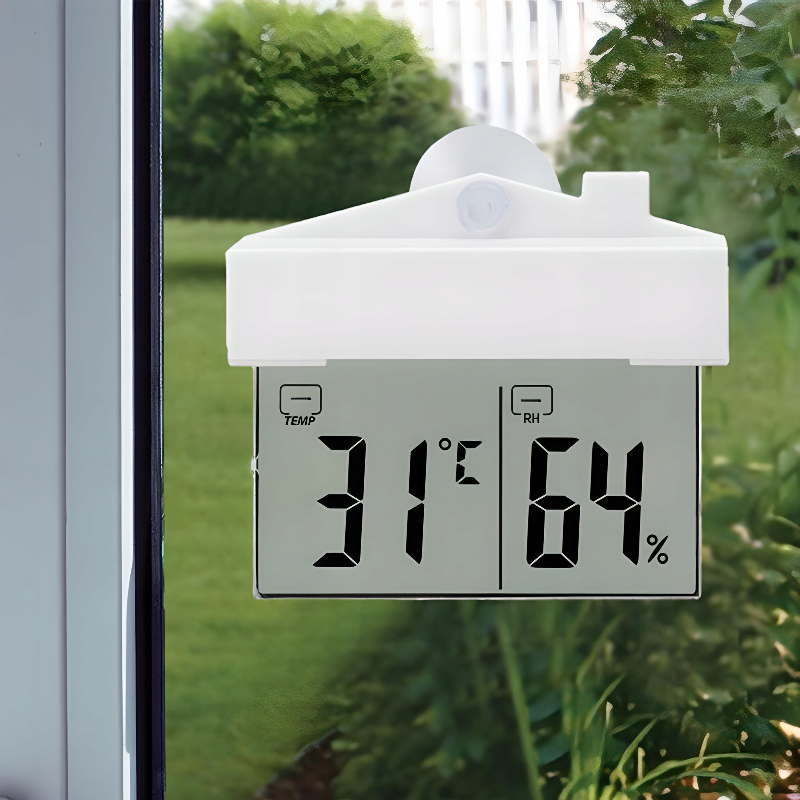 TERMOMETR ZEWNĘTRZNY WEWNĘTRZNY OKIENNY NA OKNO HIGROMETR CYFROWY °C/°F Funkcje pomiar temperatury wewnętrznej pomiar temperatury zewnętrznej pomiar wilgotności
