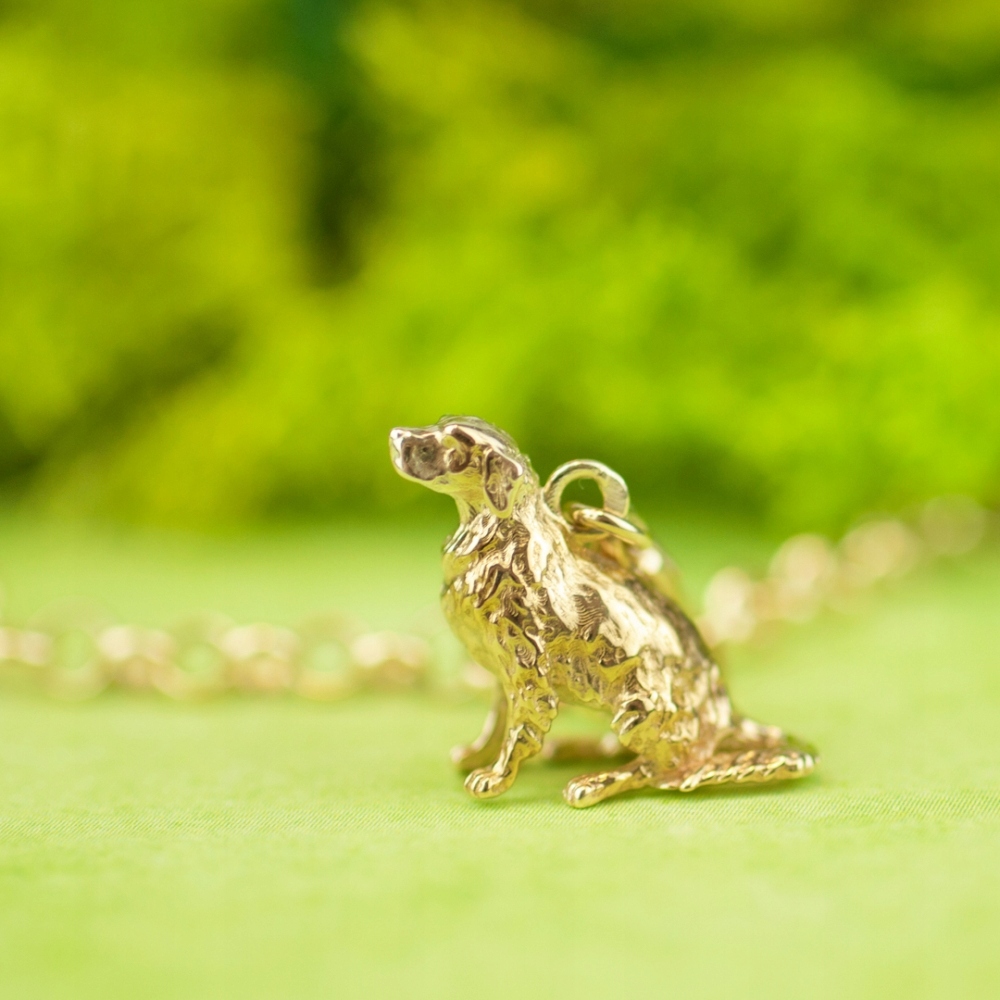 CHARMS PIES GOLDEN RETRIEVER PIESEK ZŁOTO PR. 333 Materiał złoto