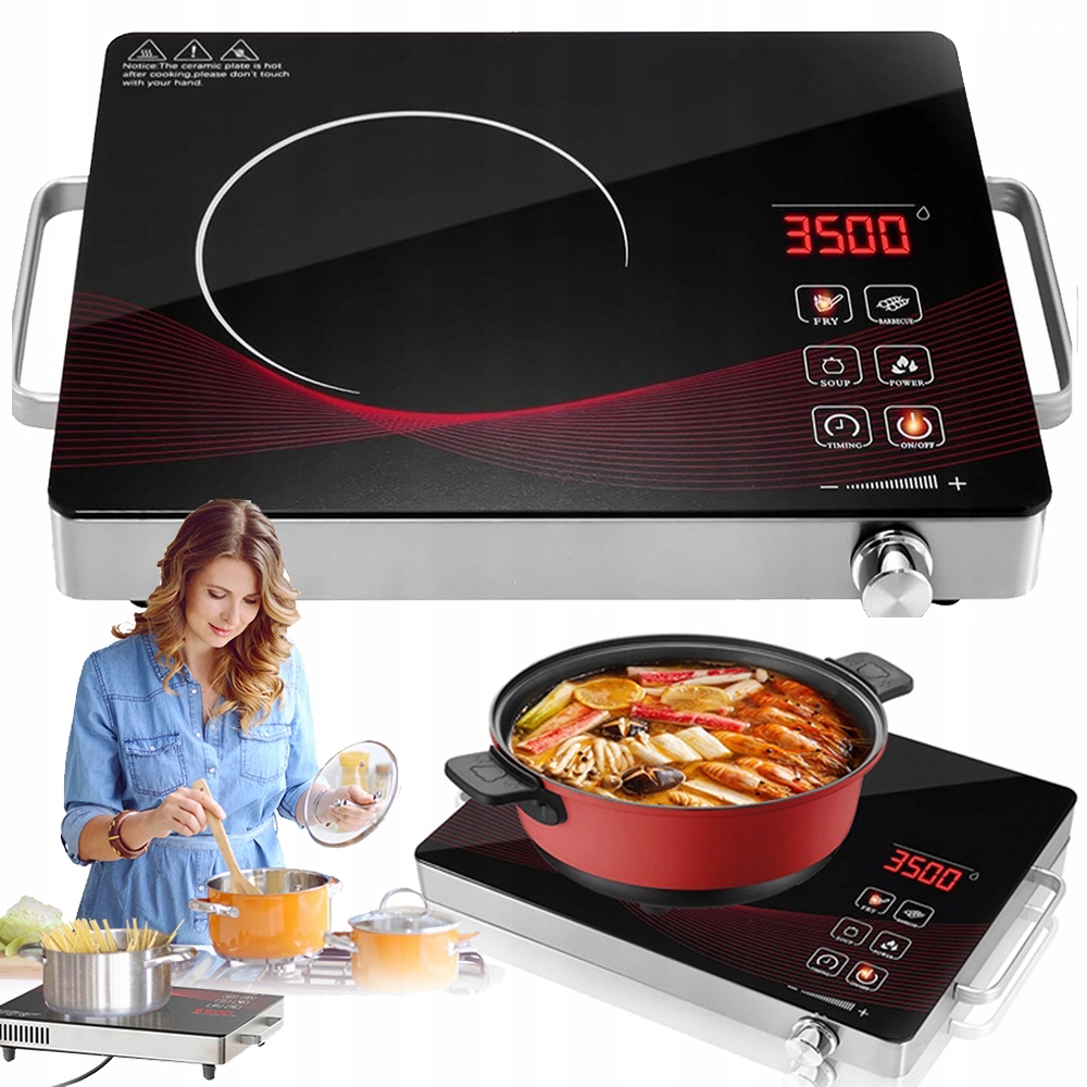 Dotykalny Kuchenka Indukcyjna Uchwyt Przenośny Odporny Na Ciepło 4 Tryby