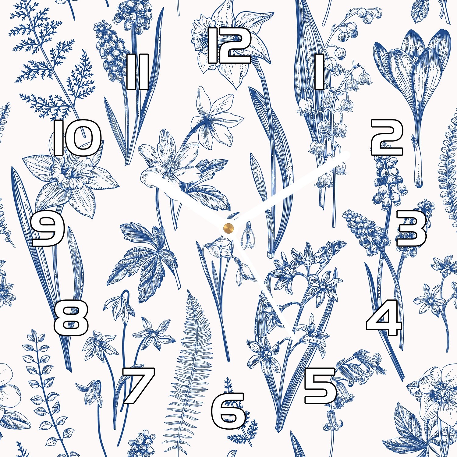 

Zegar szklany cichy na ścianę Leśne kwiaty 30x30cm