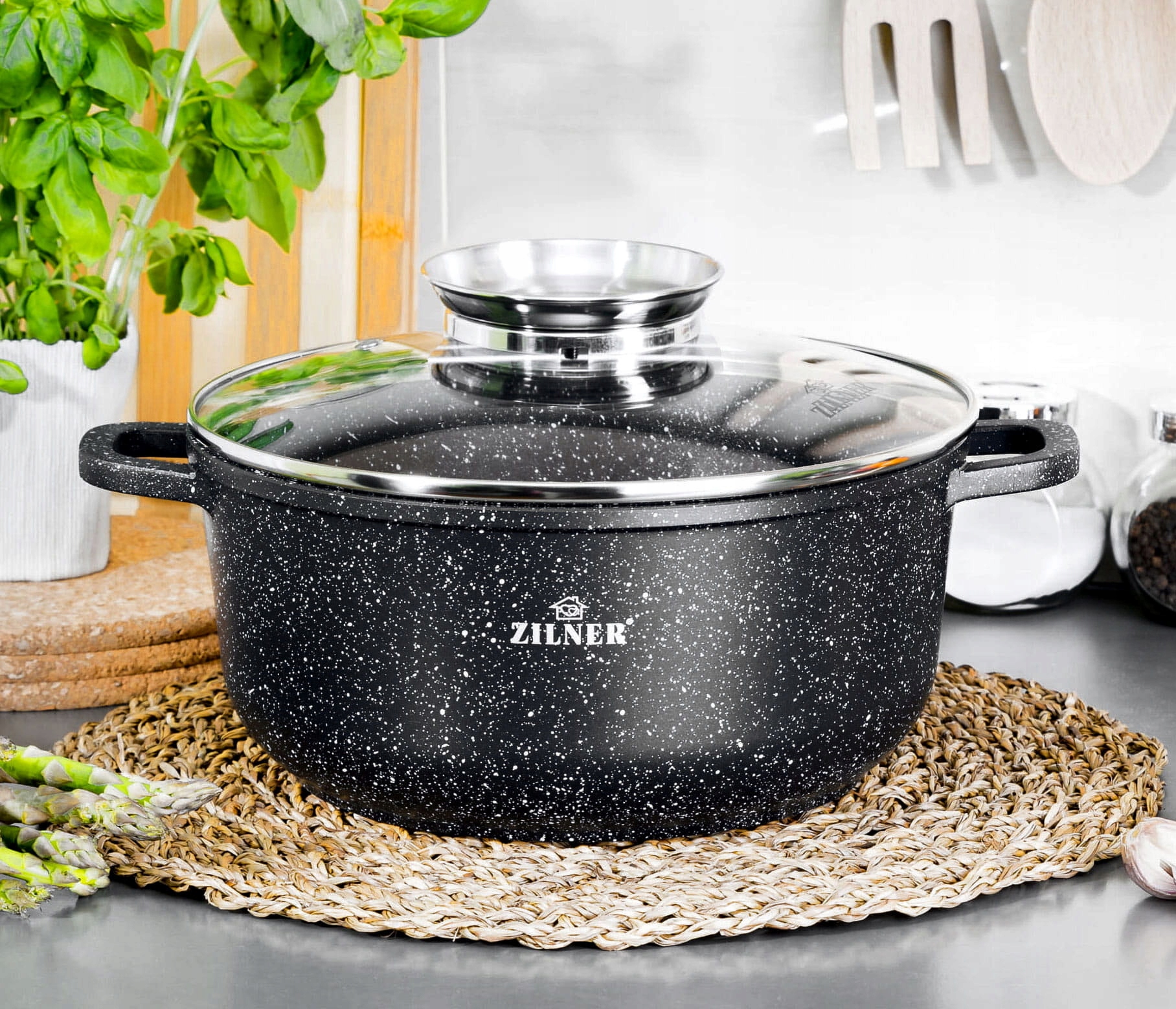 Zestaw garnków Zilner PREMIUM BLACK aluminiowe 10 el. Kod producenta ZL-8522