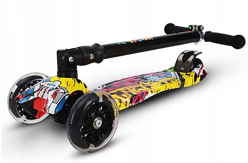 HULAJNOGA TRÓJKOŁOWA DLA DZIECI TOBBI-TOYS BALANSOWA KOŁA LED STYL GRAFFITI Marka bez marki