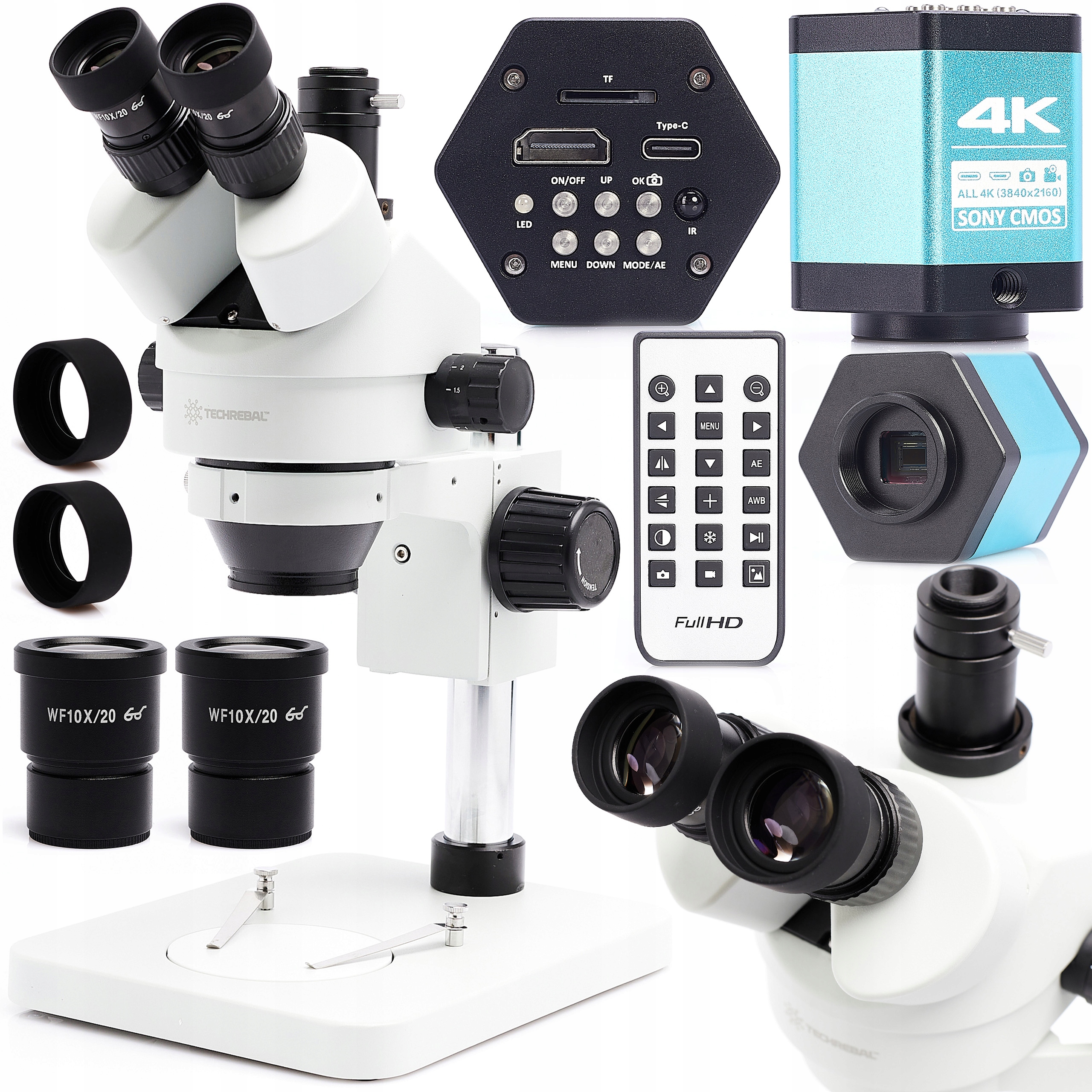 Stereoskopický Mikroskop Techrebal 10HT 7-45x Optický Trinokulární Kamera