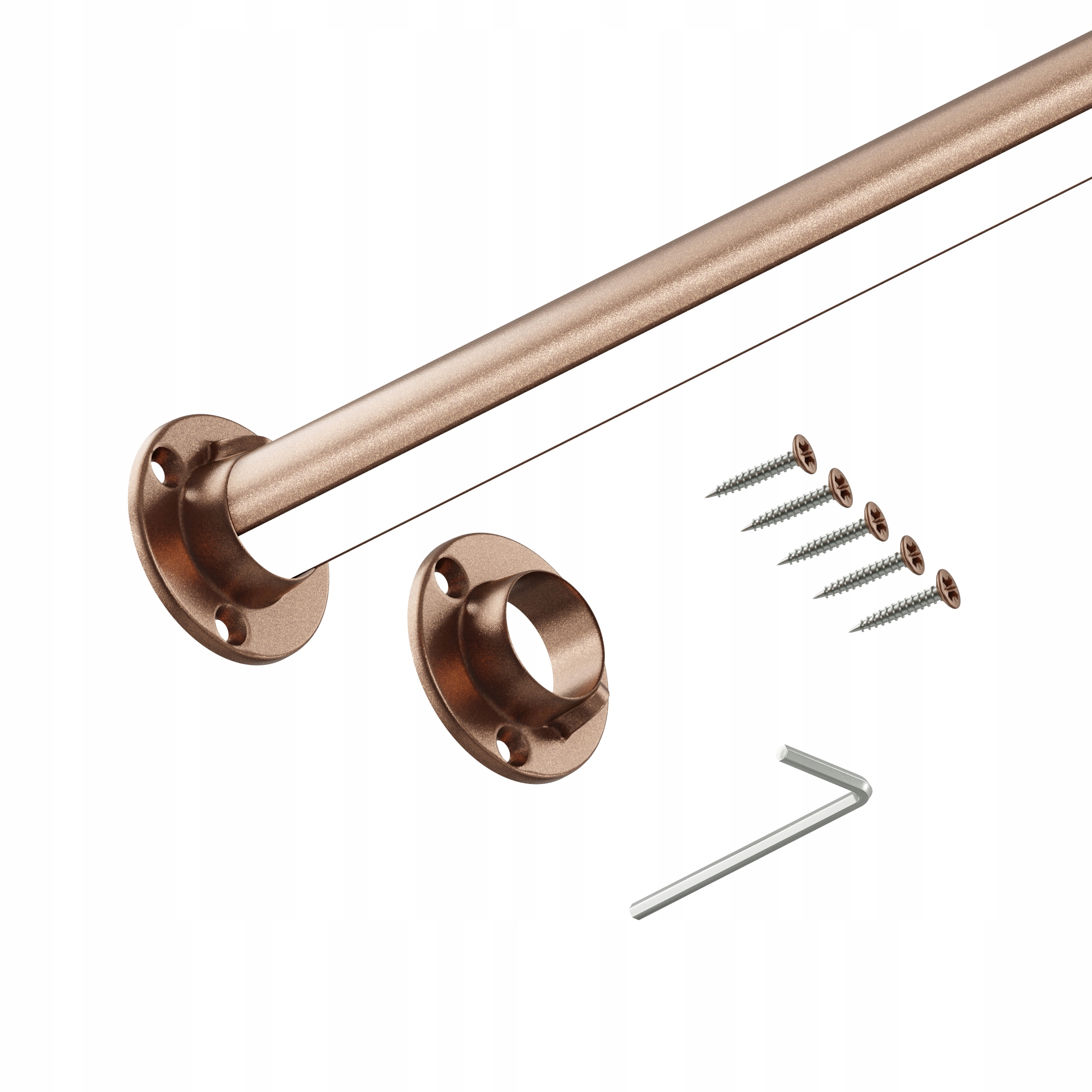 Tyč do šatní skříně na oblečení fi25mm Měděná 200 cm Led