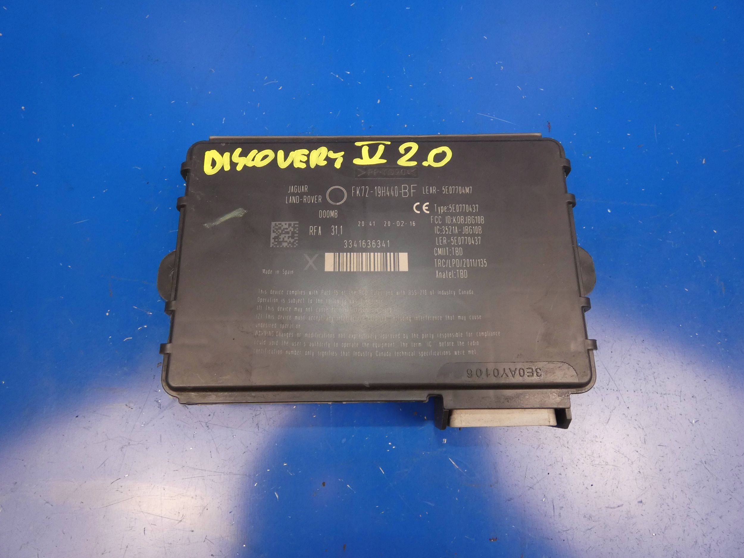 LAND ROVER DISCOVERY SPORT L550 14- modul Bedienteil KEYLESS