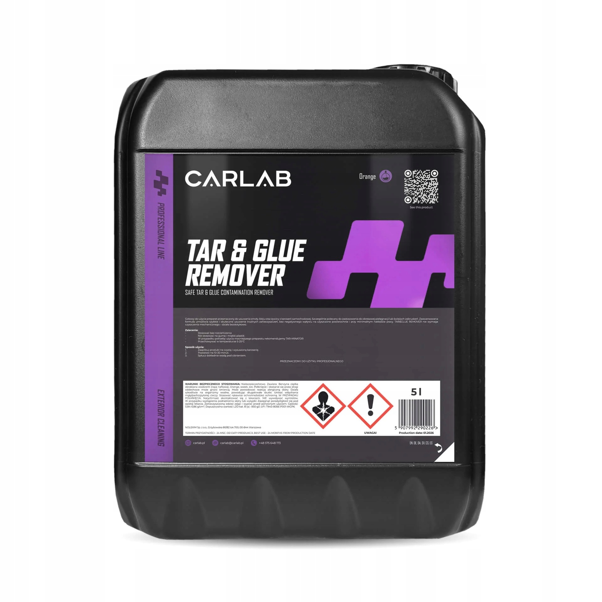 carlab tar & glue remover – prostriedok na odstraňovanie dechtu, lepidla a živice 5 l
