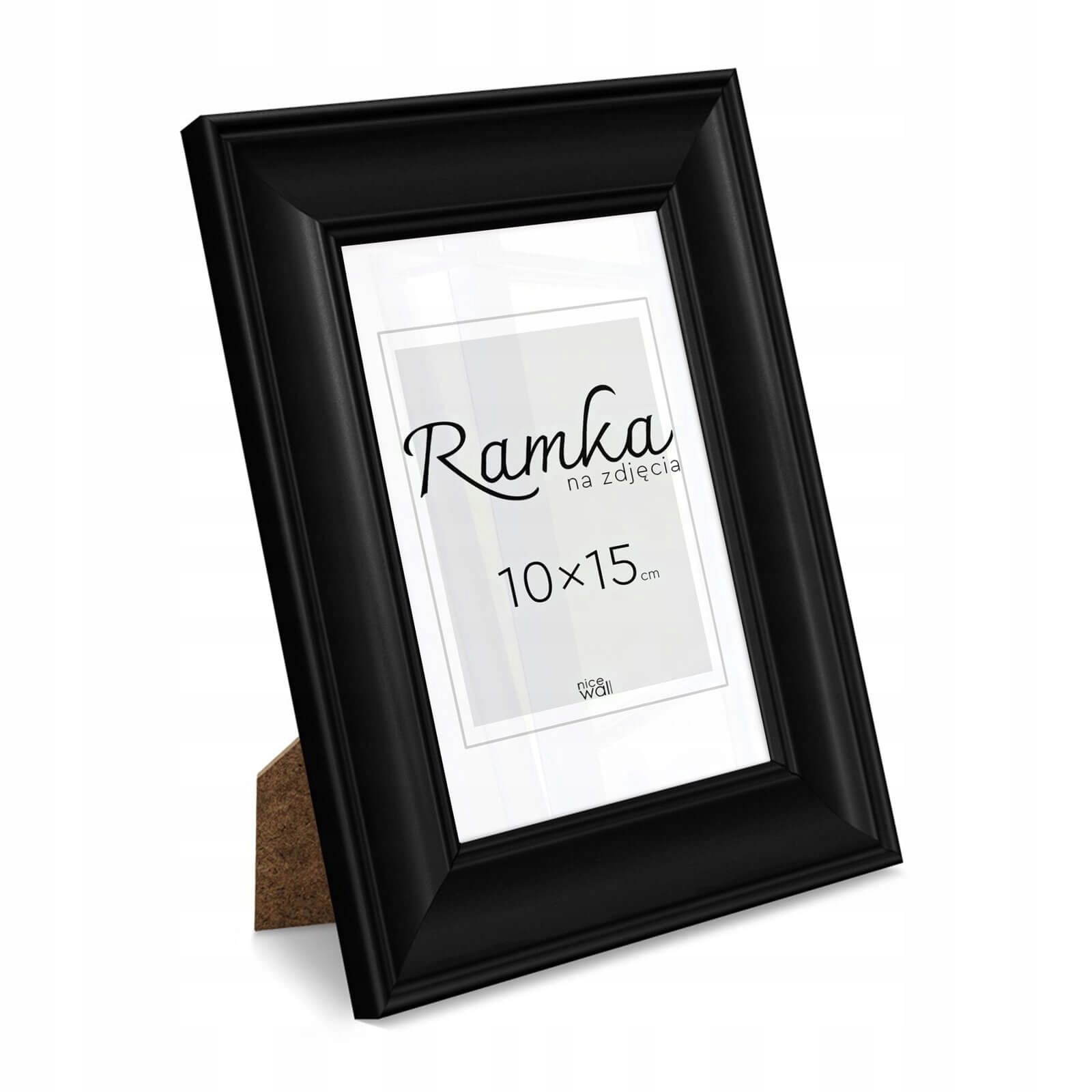 

Czarna ramka na zdjęcia 10x15 cm z podpórką