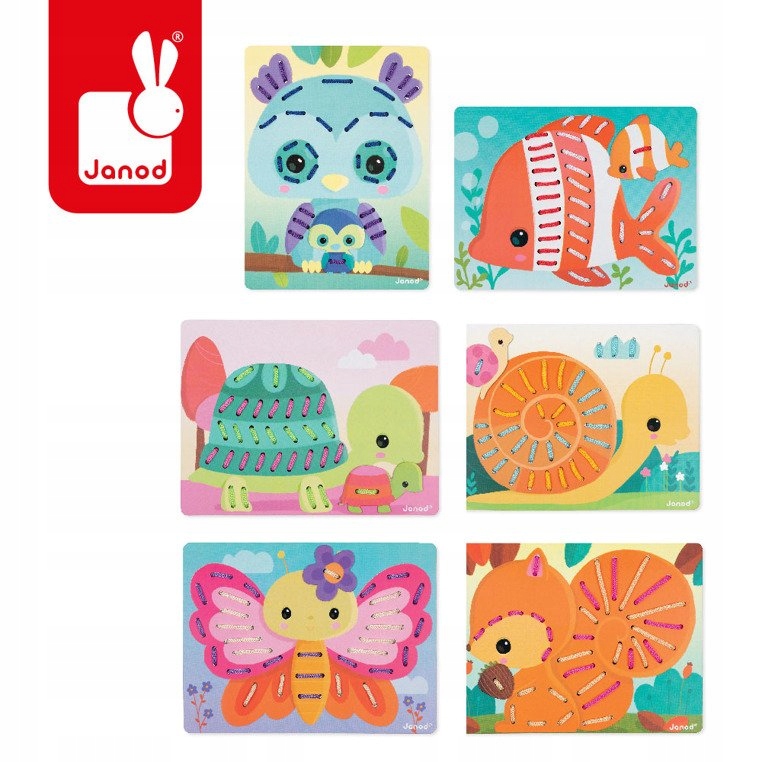 

Zabawka manipulacyjna przeplatanka Zwierzątka, J