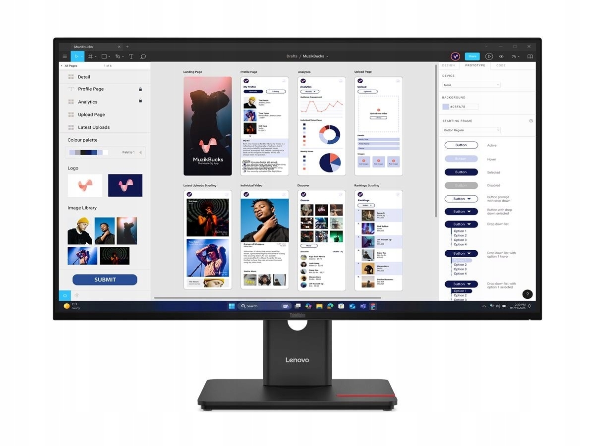 Led Monitor Lenovo ThinkVision T32UD-40 31,5" 3840 x 2160 px Ips Pls