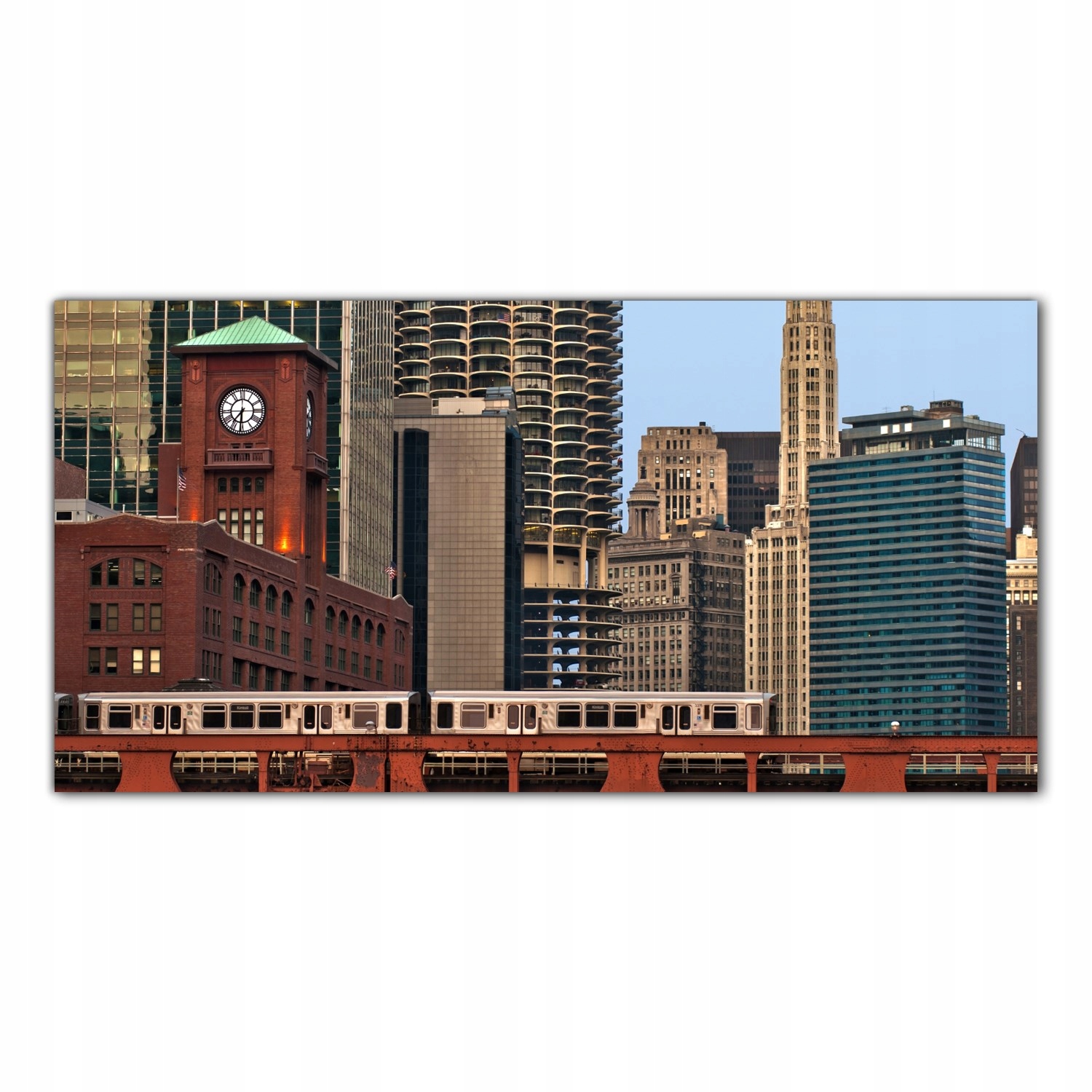 Chicago Vlak Město 120x60 Panel tvrzené sklo