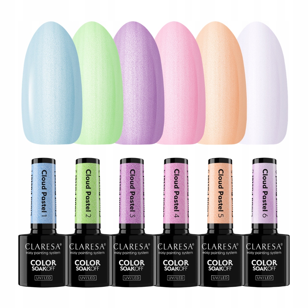 Claresa Pastelowe Lakiery Hybrydowe Kolekcja Cloud Pastel 6x5g