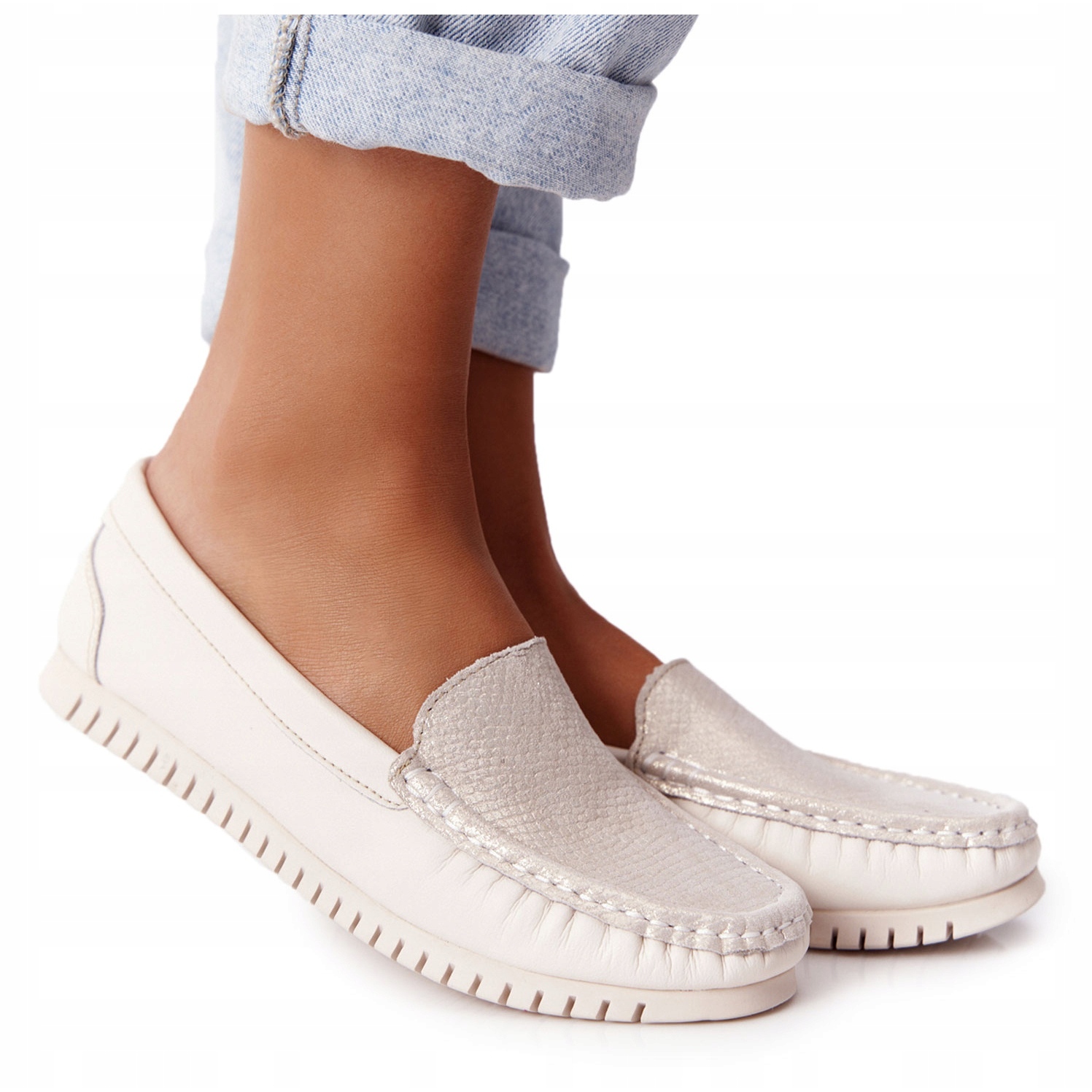 

Ecru Skóra naturalna Buty Kobiety S.Barski r.39
