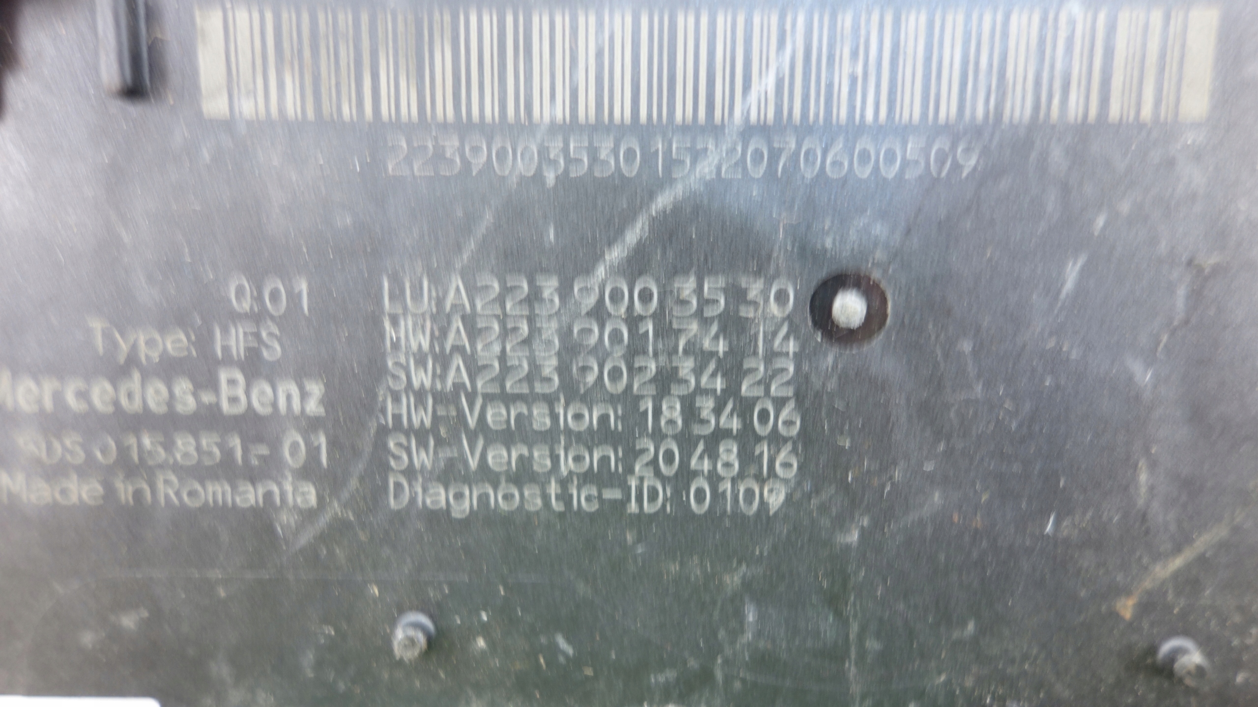 module control unit bonnet MERCEDES C W206 S W223 EQE V295 A2239003530