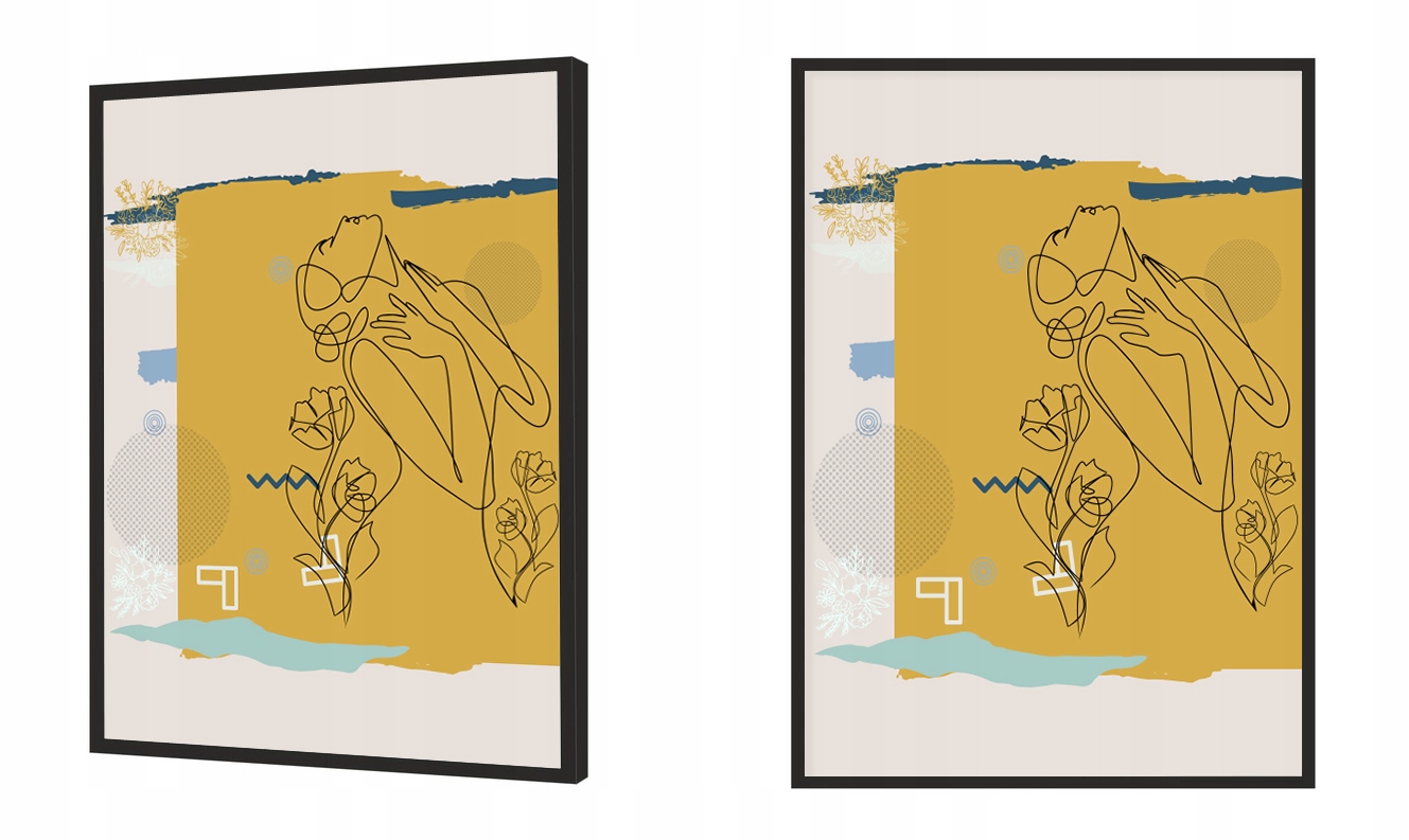 OBRAZ PLAKAT W RAMIE 33x43 cm Line art Ona P1868 Format pionowy
