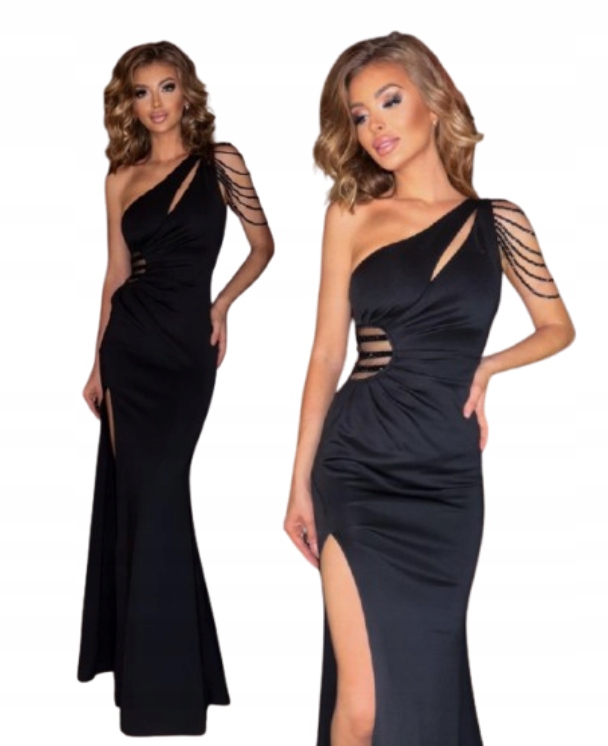 Curacao Černá Dlouhá Šaty na ples S