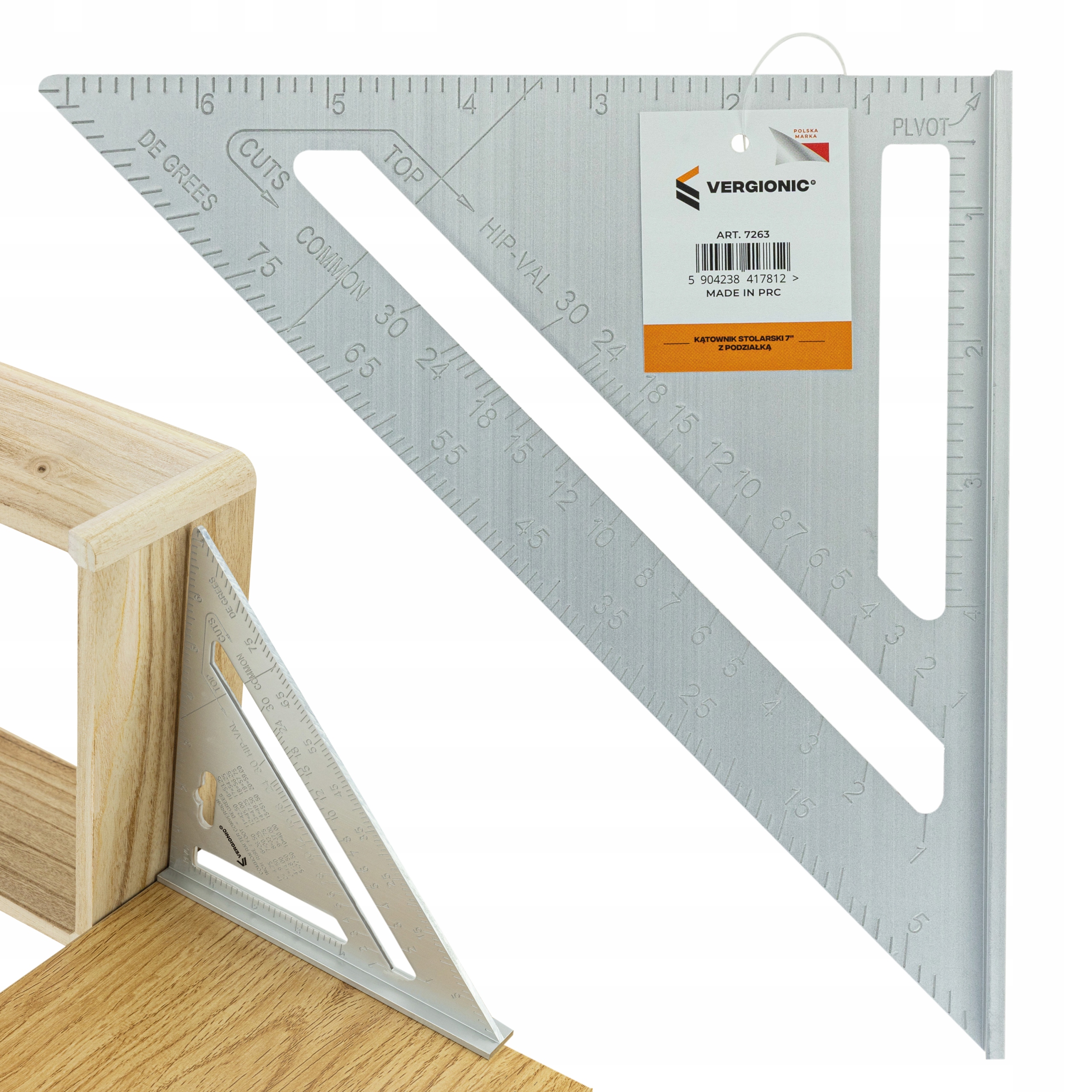 

Duży Kątownik Stolarski Aluminiowy Przymiar 188mm