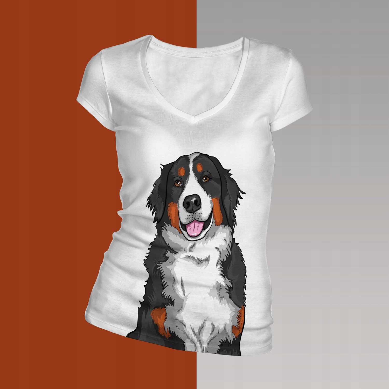 

Koszulka damska berneński pies pasterski tułów