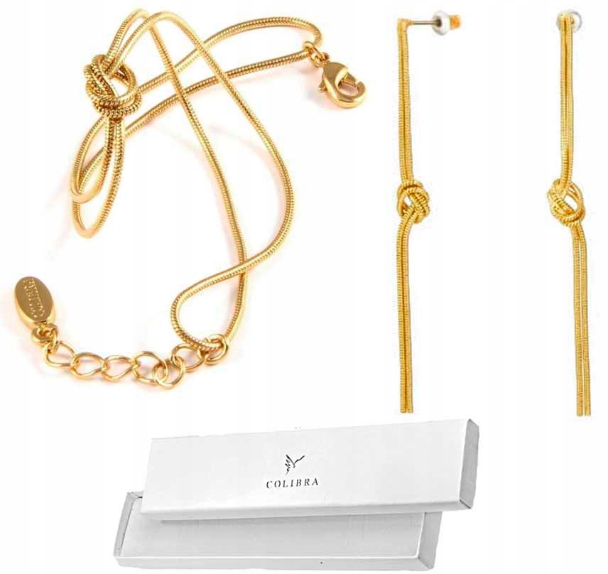 Komplet šperků Colibra Pozlacený 24k s uzlem Mládež Zlatý s uzlem