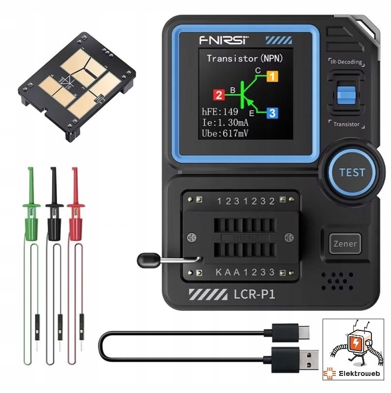 LCR-P1 Fnirsi tester kondenzátorových tranzistorů s Smd podstavcem nálepka