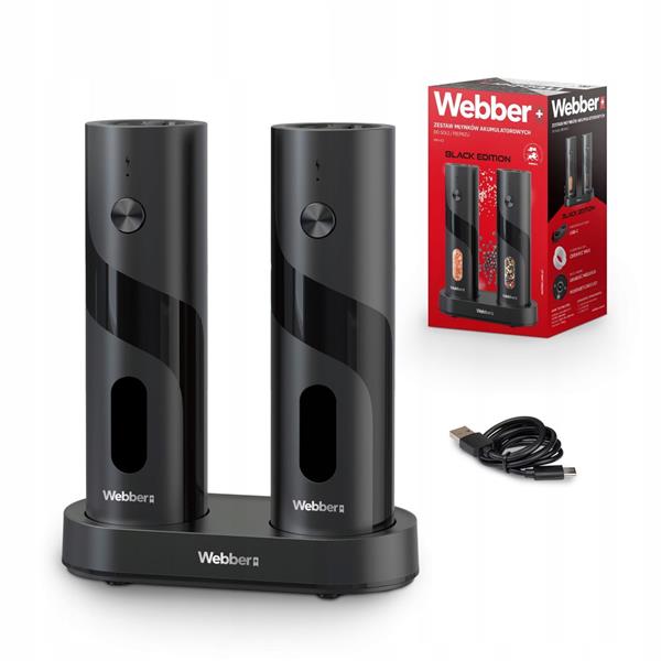 Elektrický akumulátorový mlýnek na sůl a pepř Usb, sada 2 kusů pravidel