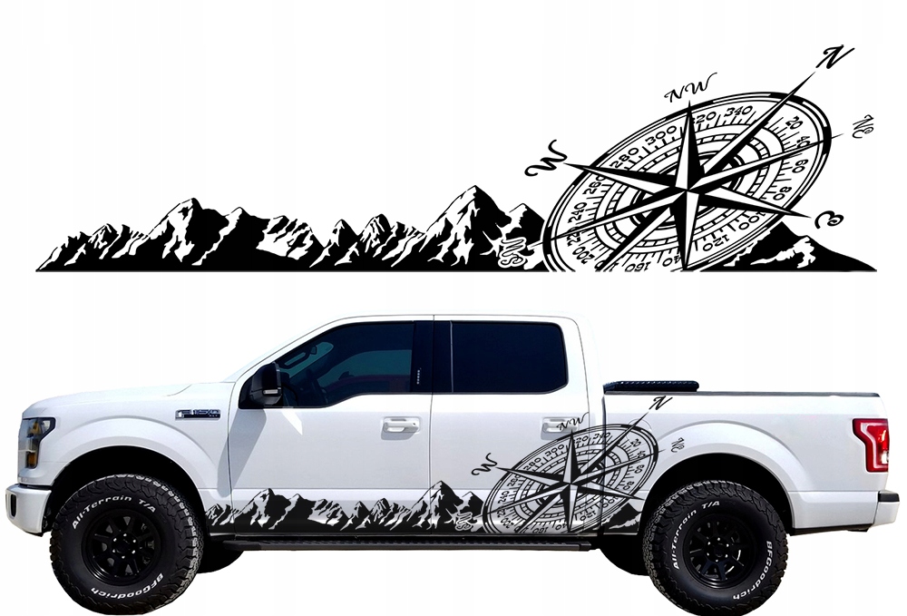 NAKLEJKA NA SAMOCHOD KOMPAS GORY DUZA 160 x 44cm