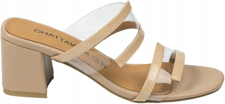 Chattawak Béžové Nazouváky Elegantní S Průhlednými Pruhy 37 Jwa