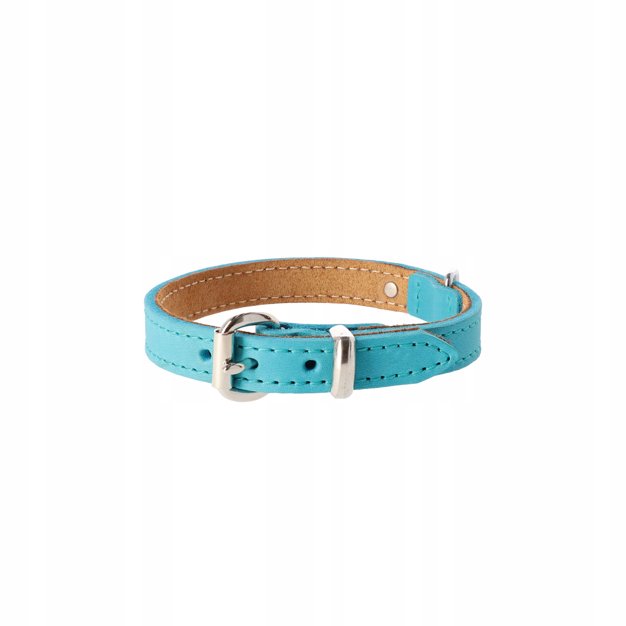 Levně Dingo Kožený obojek Boutique 1,6x40 CM Aqua blue