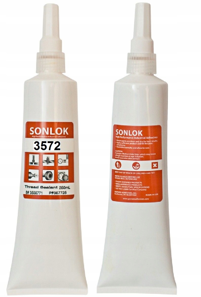 Klej Sonlok 3572 Uszczelniacz Gwintów Rurowych Do Śrub Z Ptfe Biały 250ML