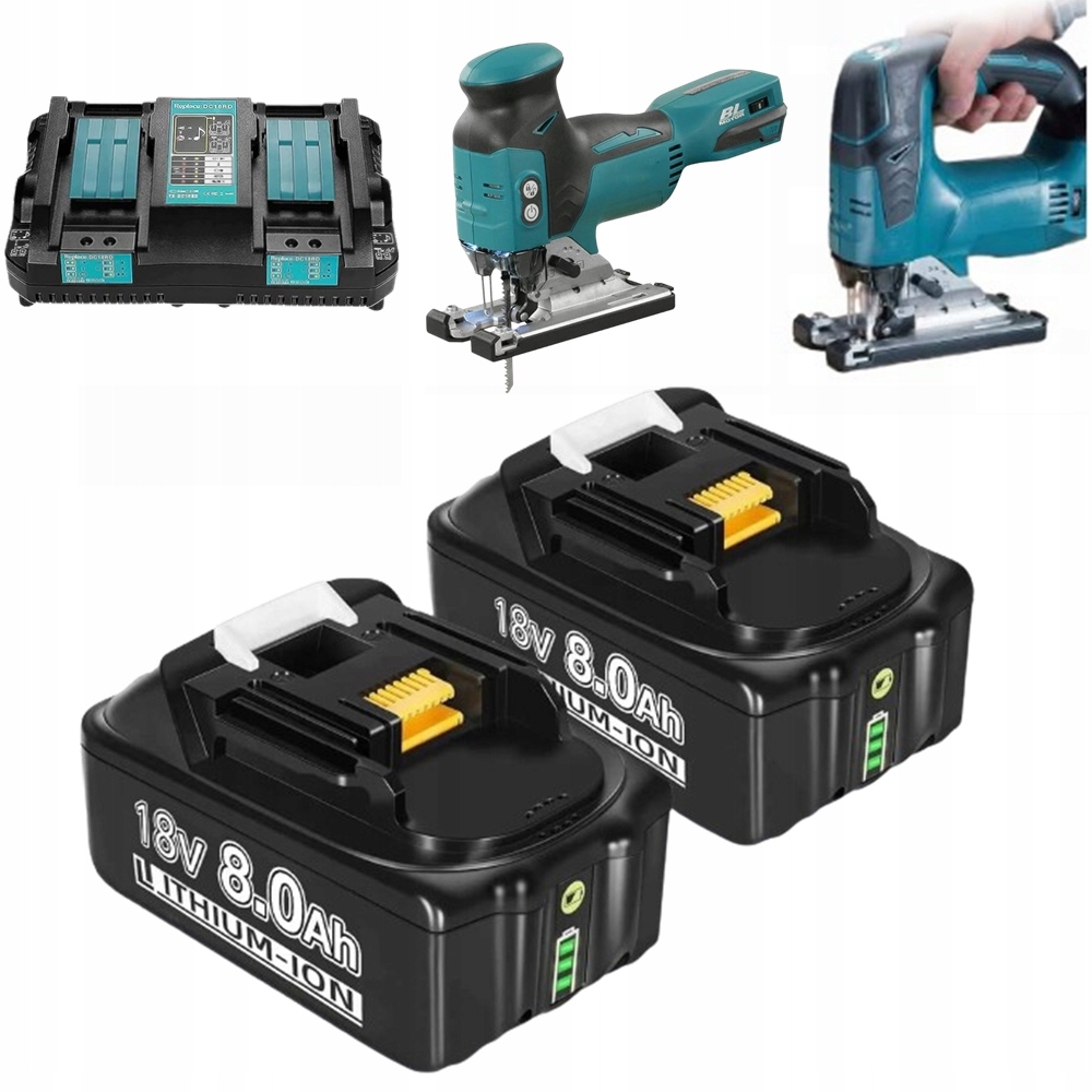 2x 18V 8.0Ah akumulátor pro BL1850 BL1860B s indikátorem