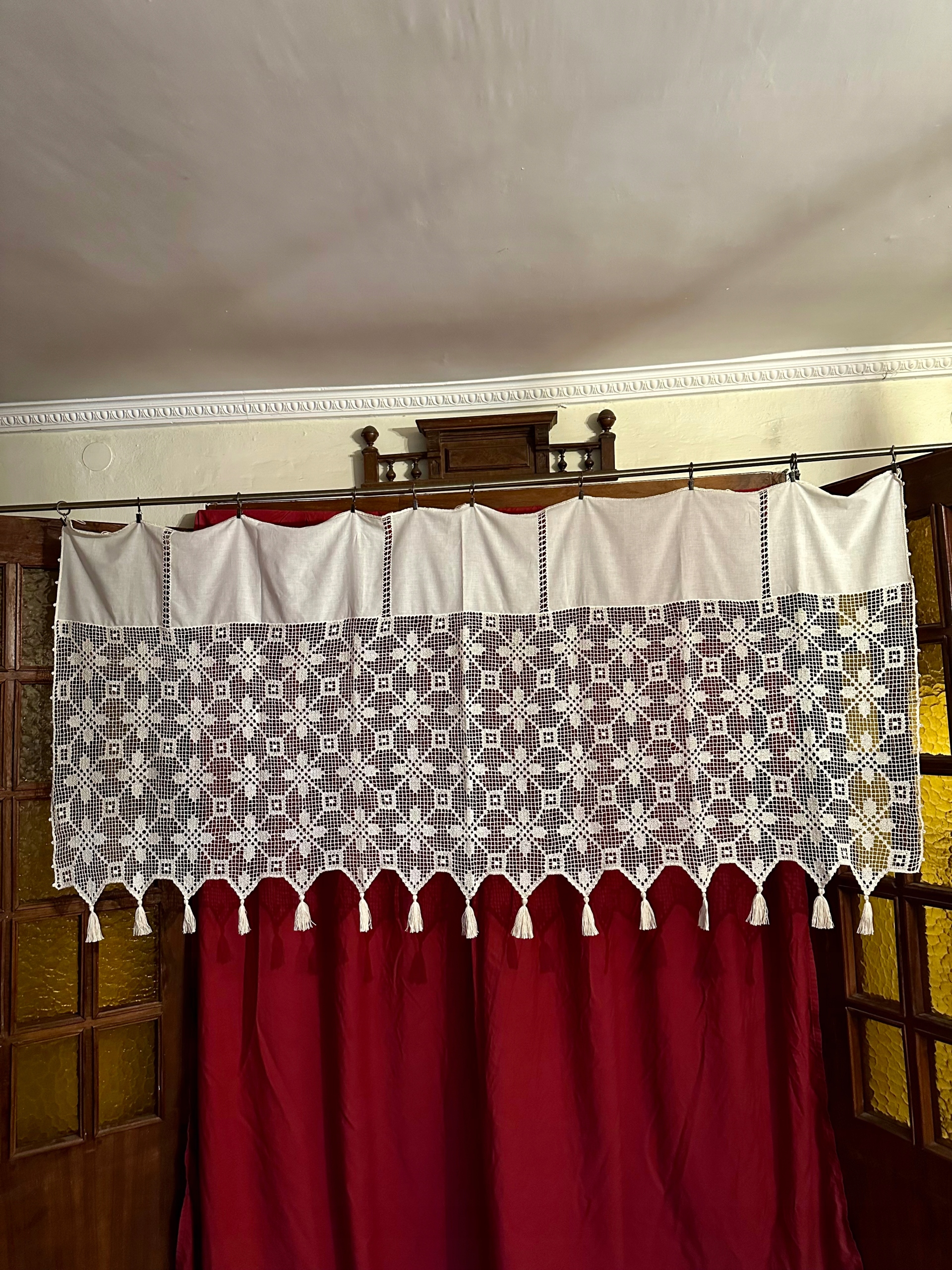 KOŁKOWA FIRANKA Z MATERIAŁEM 190X90