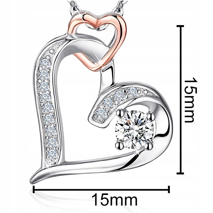 NASZYJNIK CELEBRYTKA SERCE SREBRO DLA DZIEWCZYNY EAN (GTIN) 5904917803776