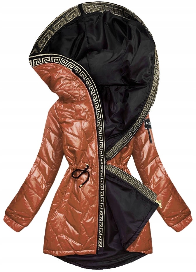 Dámská Bunda S Kapucí BR8101 Karamel 46