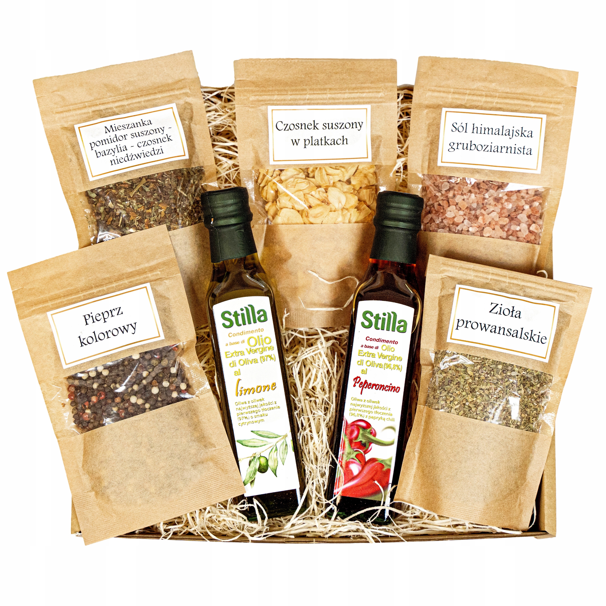Kosz Prezentowy Z Oliwami Zestaw Przypraw oliwy upominek