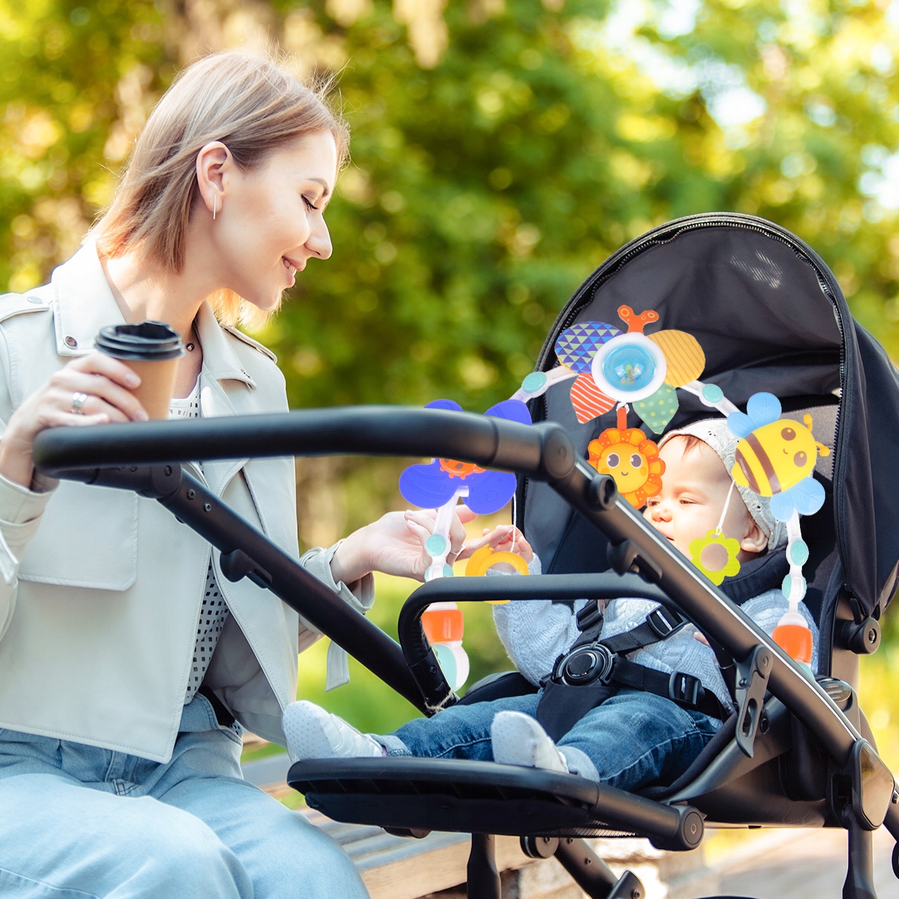PAŁĄK Z ZABAWKAMI ZAWIESZKA ŁÓŻECZKO WÓZEK FOTELIK Marka Stator