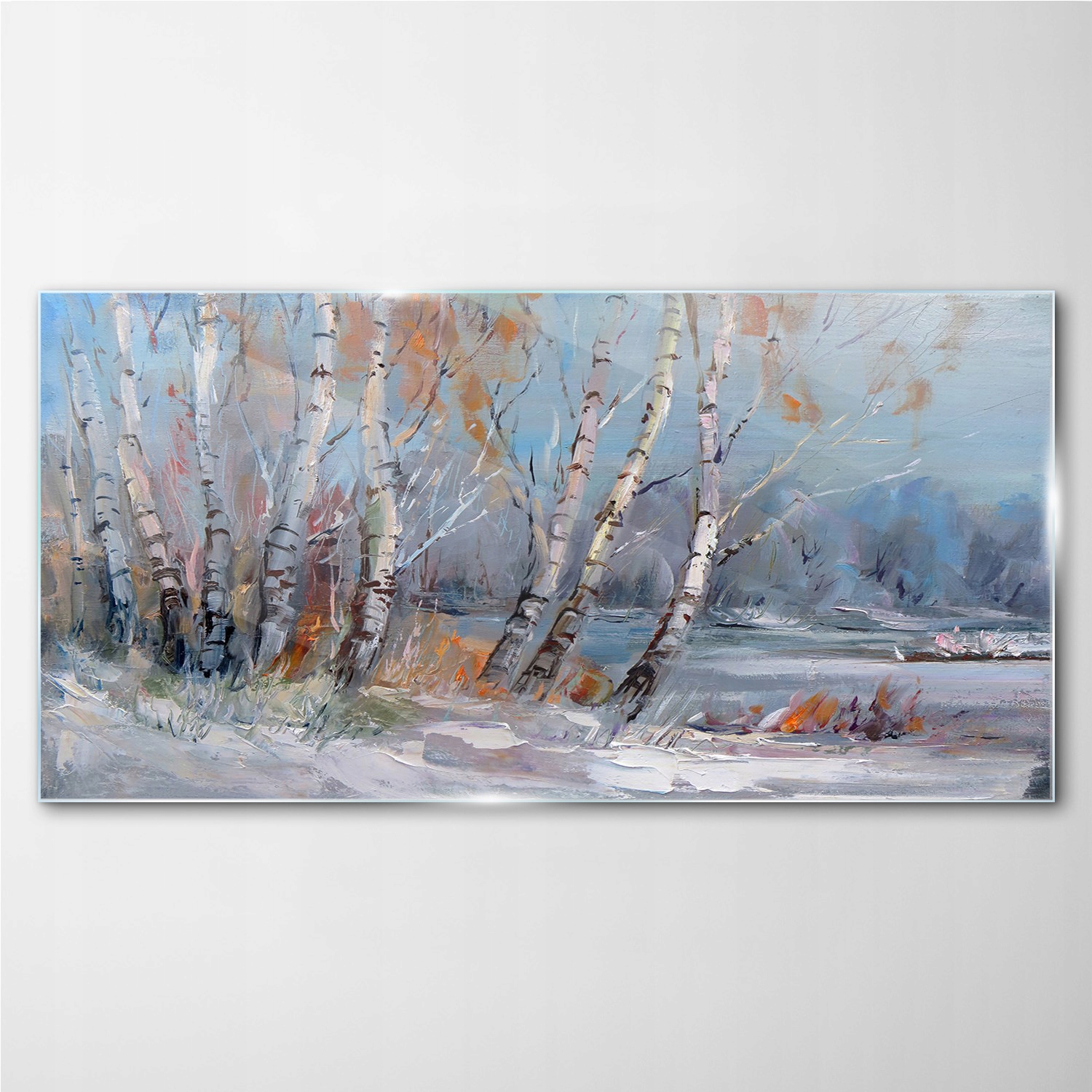 

Obraz szklany Malarstwo las drzewa zima 140x70 cm