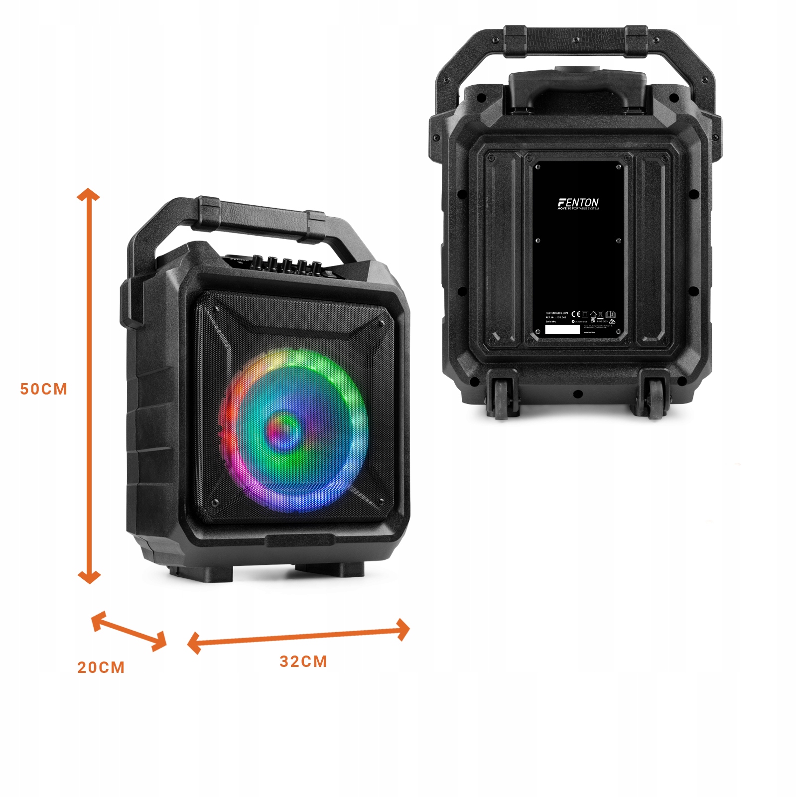 Kolumna imprezowa LED 8''120W BT USB bateria MIC Kod producenta 170.042