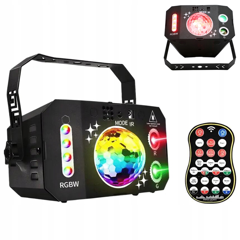 Diskotéková Světla Disco Lampy Dj Osvětlení Ovládání Hlasem Dálkové Ovládání