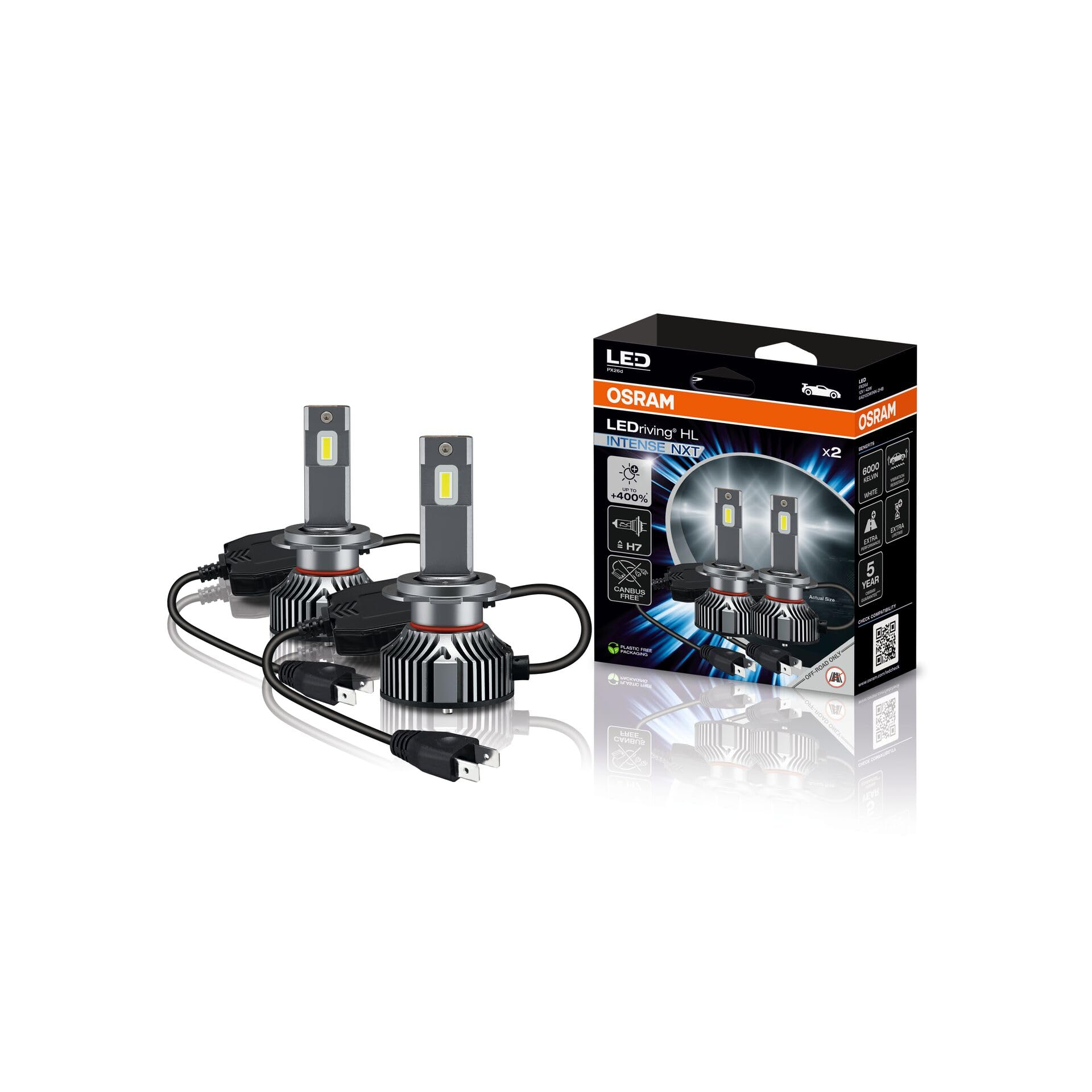LEDriving Hl Intense Next H7 12V 42W PX26d 6000K Biela Osram +400% Canbus