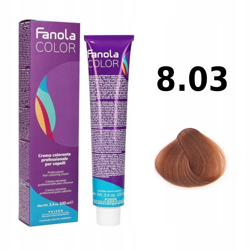 FANOLA CREMA COLORE 100ml farba do włosów nr 8.03