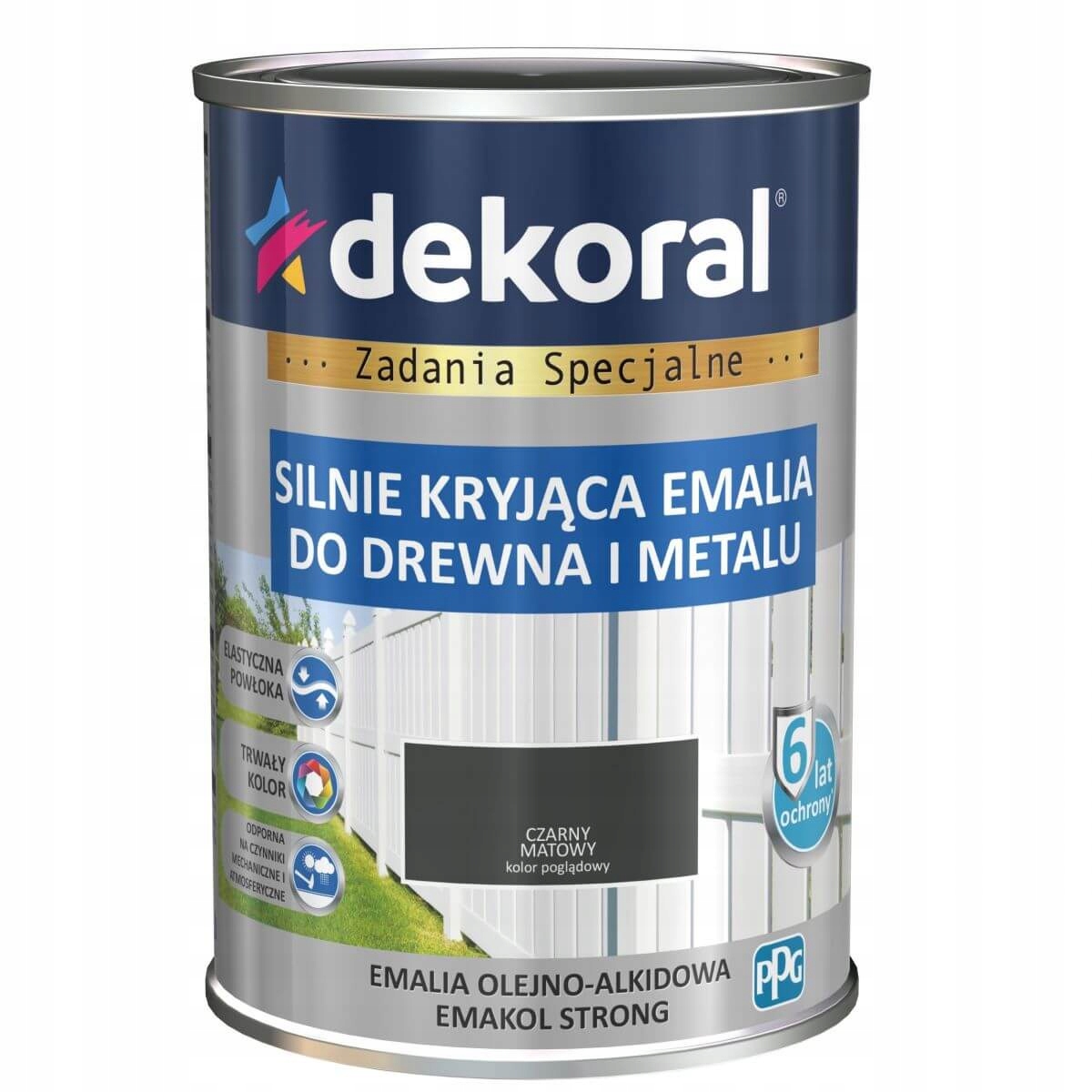 

Emalia Emakol Strong Czarny Mat 0,9L Dekoral
