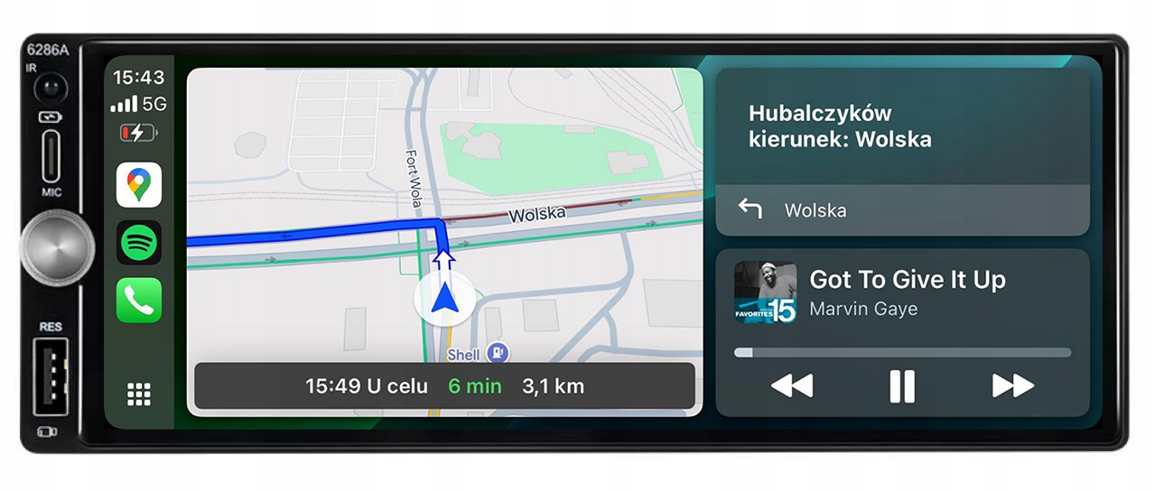 Radio Navigace 1DIN Android Carplay Mapy Aplikace Bluetooth Dsp Sim modem