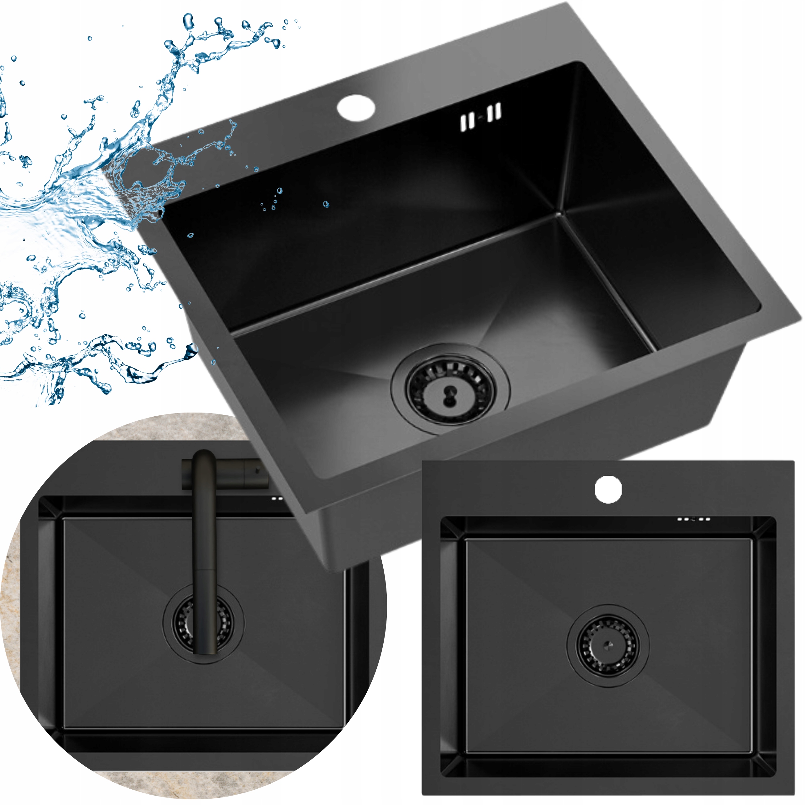 Jednokomorový Kuchynský Drez dlhý Sifón Sitko 6v1