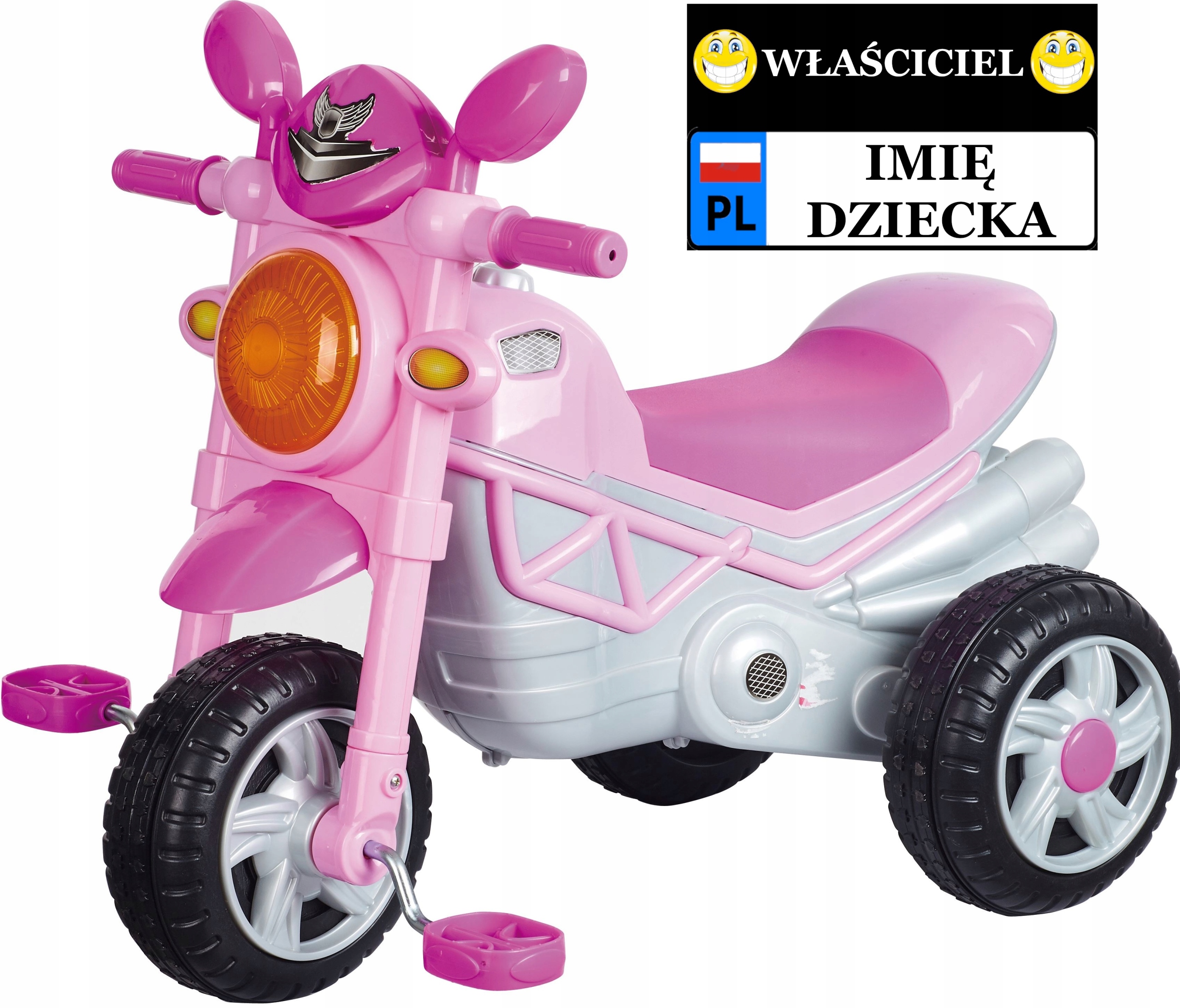 

Jeździk trójkołowy na pedały rower chodzik Tablica