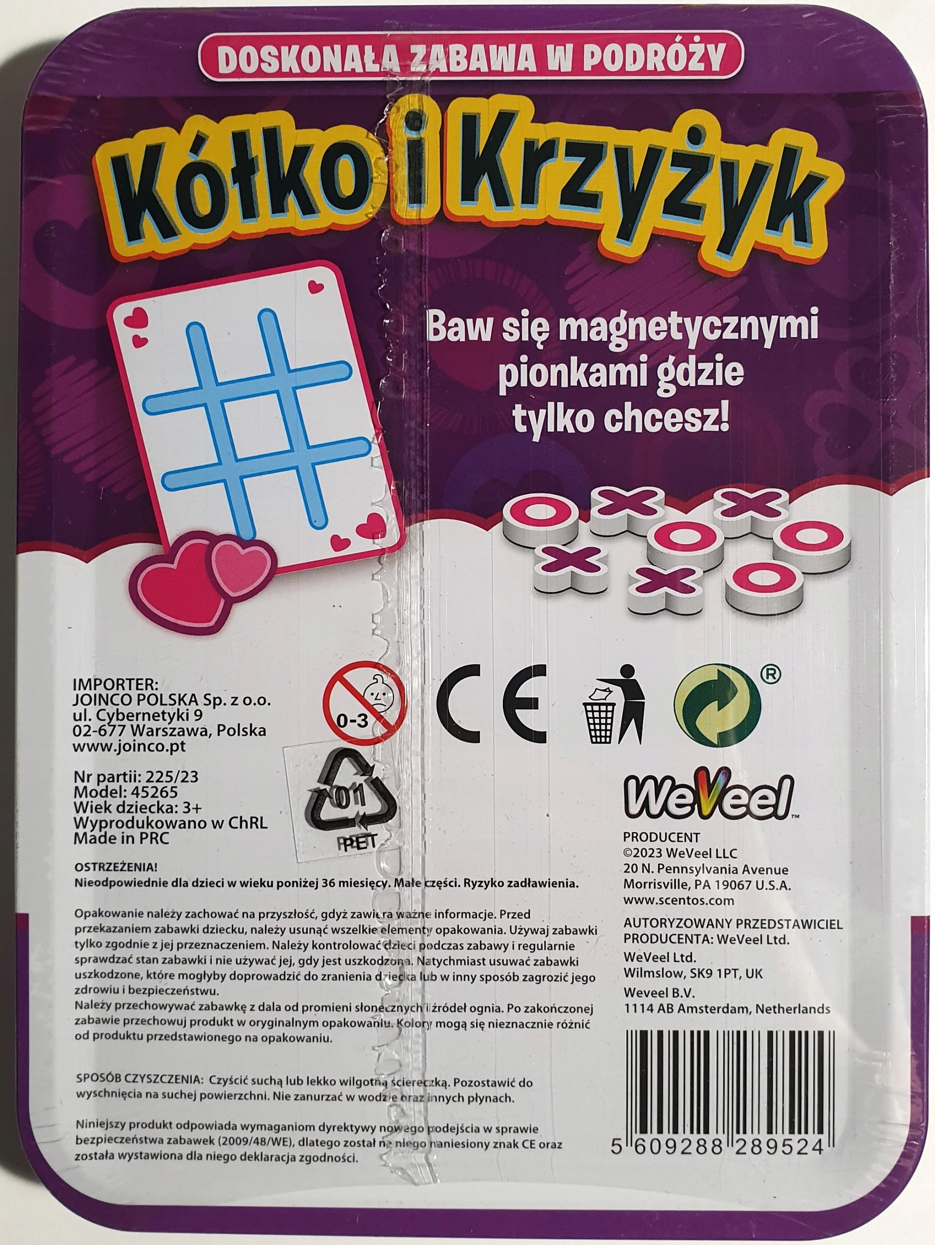 KÓŁKO I KRZYŻYK GRA MAGNETYCZNA PODRÓŻNA WEVEEL EAN (GTIN) 5609288289524