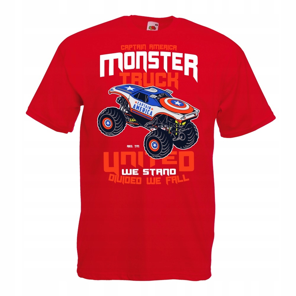 

Koszulka monster truck captain america S czerwona