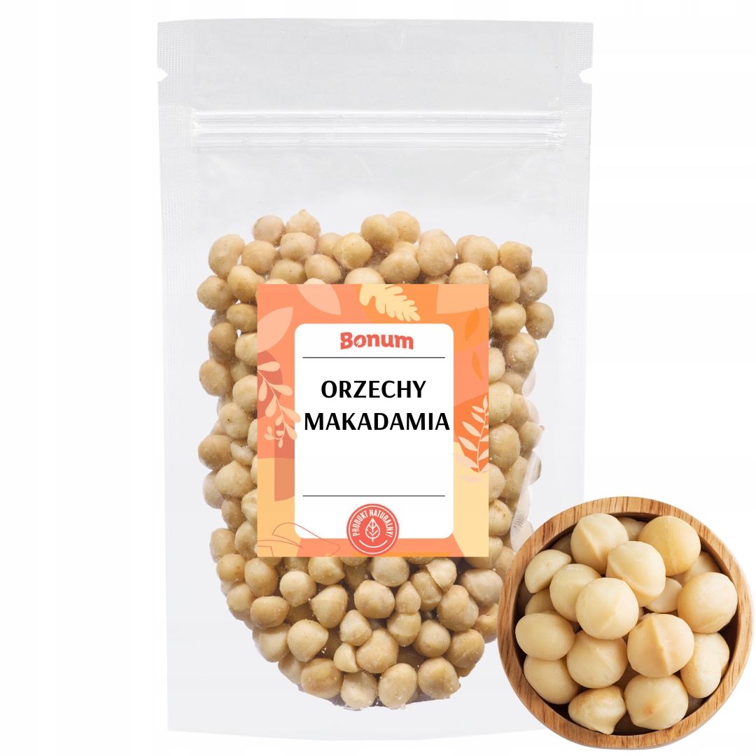 Levně Přírodní Makadamové ořechy Premium Zdravá Svačinka ze sušeného ovoce 500g Bonum!
