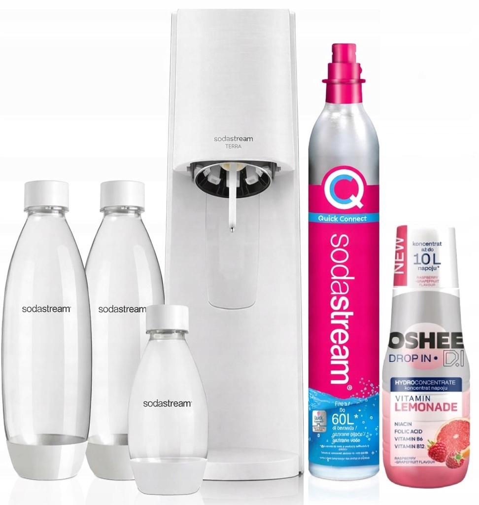 saturátor Sýtenej Vody SodaStream Terra sada 3 Fliaš CO2 fľaša Syrop