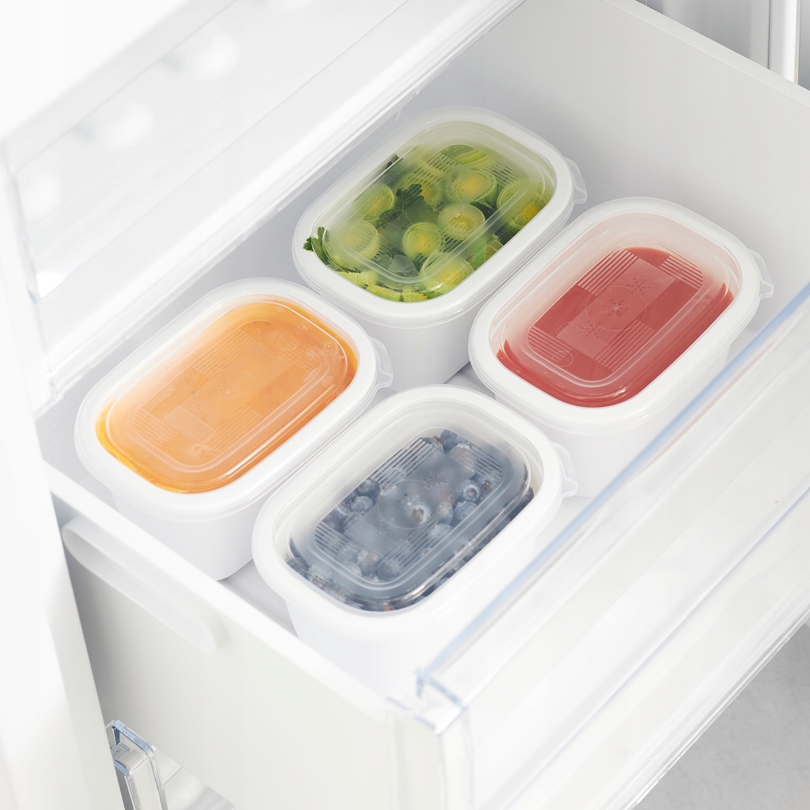 Pojemniki na żywność do zamrażania Rotho 4x 500 ml Pojemność 0.5 l