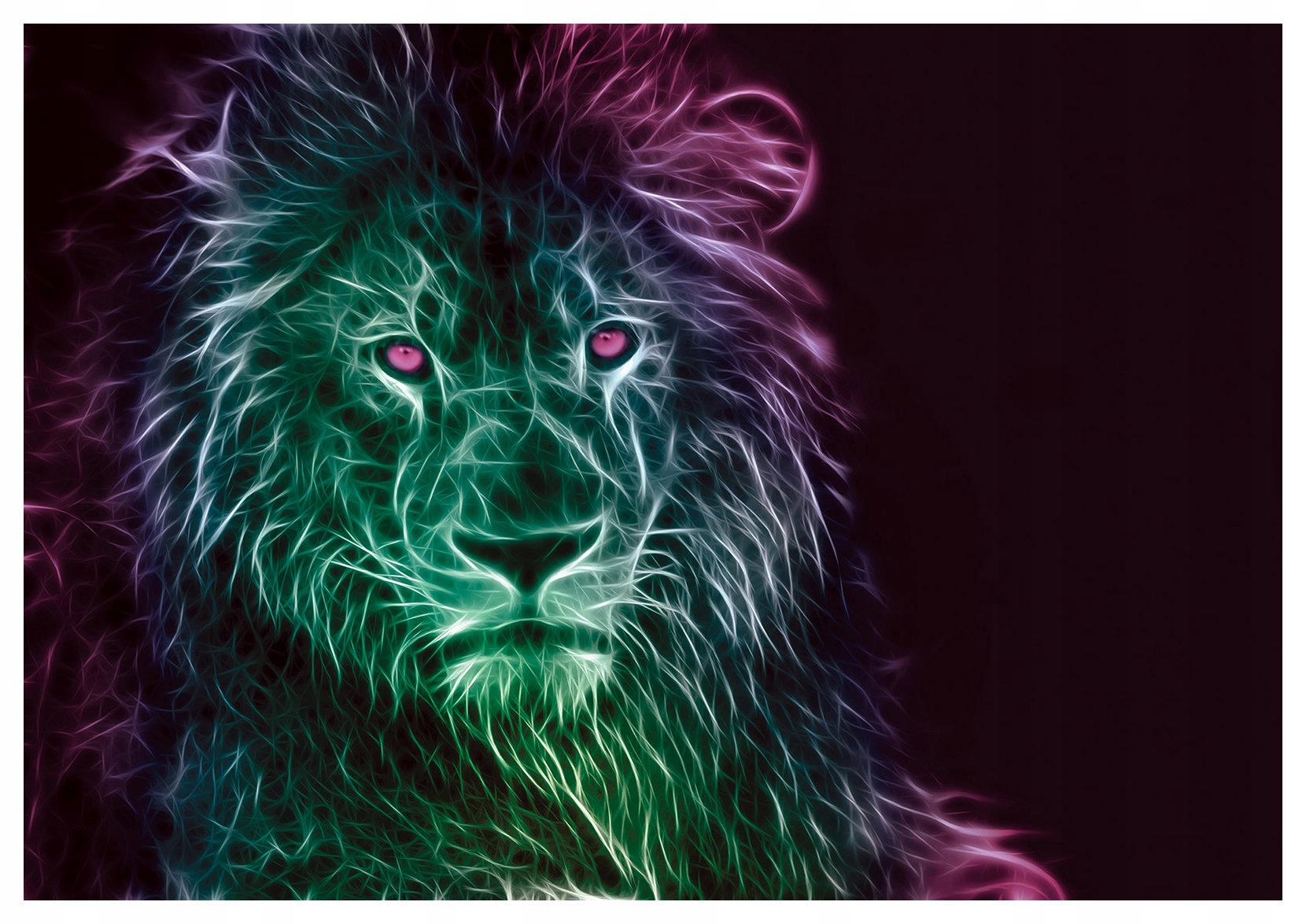 Fototapeta Lev Neon Kráľ temnoty sila a lesk fantázie 416x290 lepidlo
